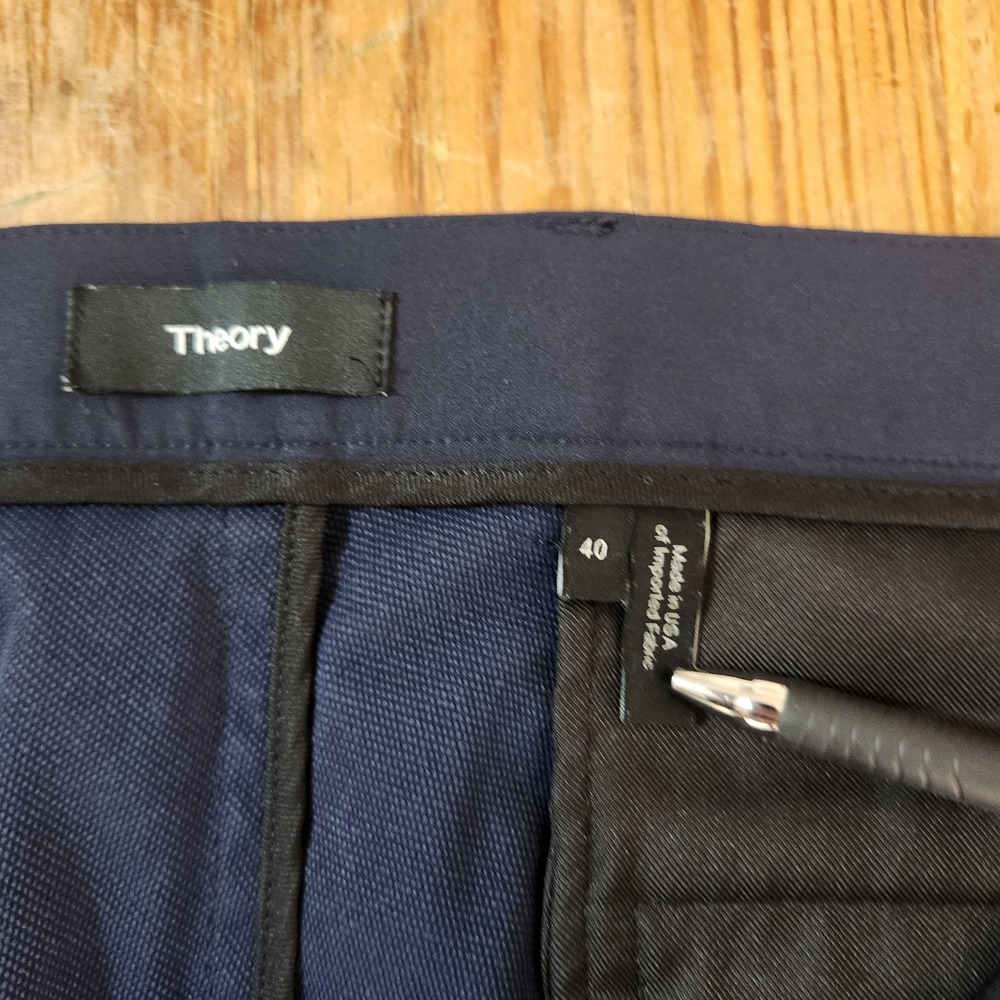 Lot of 2 Theory Zane SW‎ Neoteric Khaki Blue Chino Pants 40x32 Preppy Flat Front - Picture 8 of 16